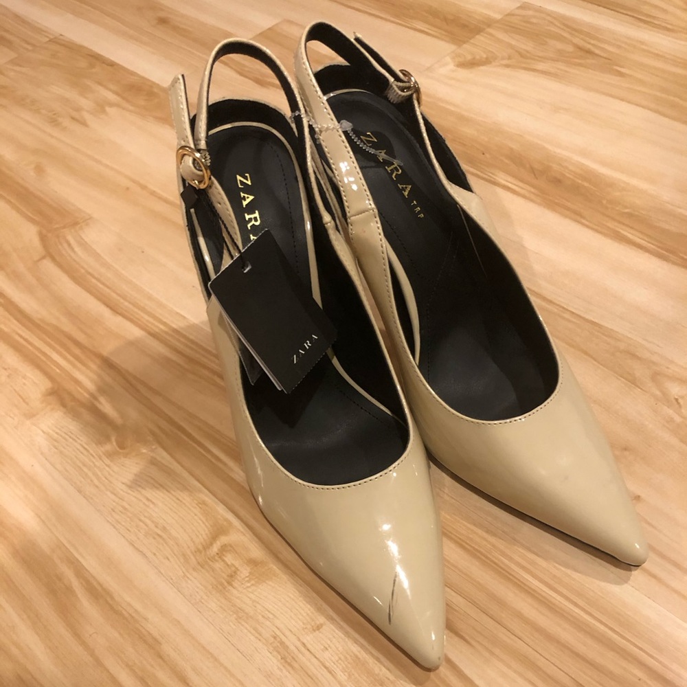 Zara Nude Pointed Toe Heels